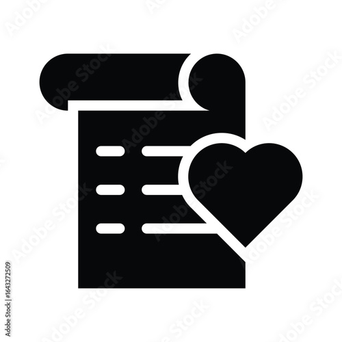 wishlist glyph icon illustration vector graphic.eps