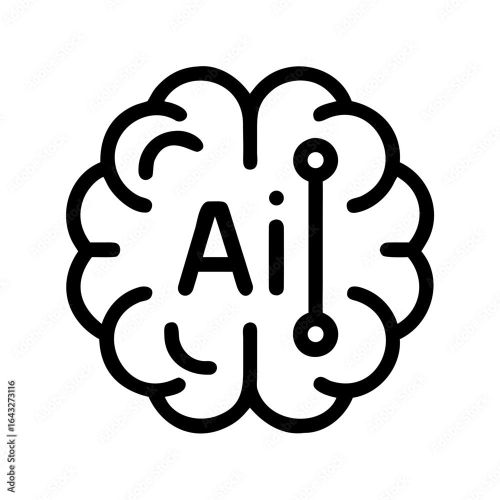 Artificial Intelligence (AI): A brain, a robot, or a stylized abstract symbol of a neural network.
Artificial Intelligence (AI): A brain, a robot, or a stylized abstract symbol of a neural network.