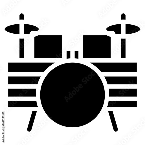 Drum icon vector image. Can be used for Instrument.