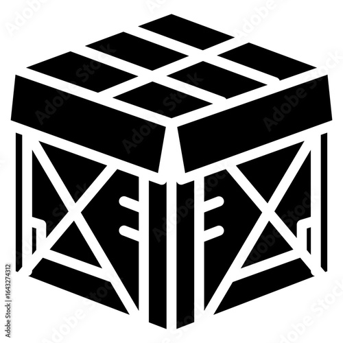 Crate box icon vector image. Can be used for Manufacturing.