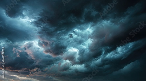 A dramatic sky looms before the storm, with dark, ominous clouds swirling overhead.