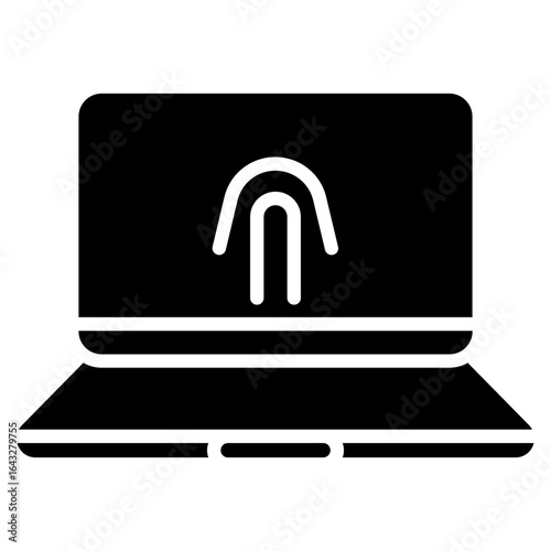 Biometric Laptop icon vector image. Can be used for Biometrics.