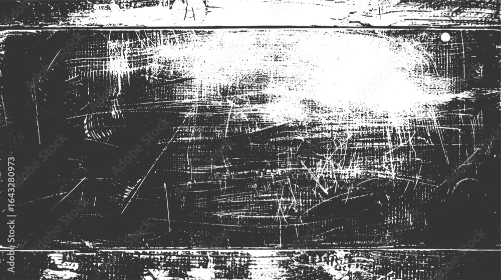 Fototapeta premium Black and White Distressed Grunge vector illustration texture – distressed Scratched Abstract Overlay Design vector design on transparent background.