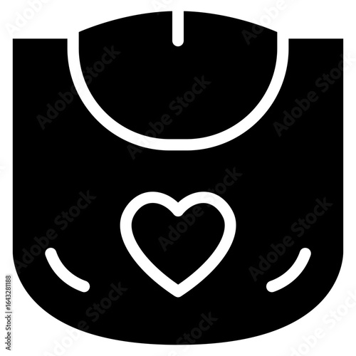 Baby Bib icon vector image. Can be used for Baby Shower.