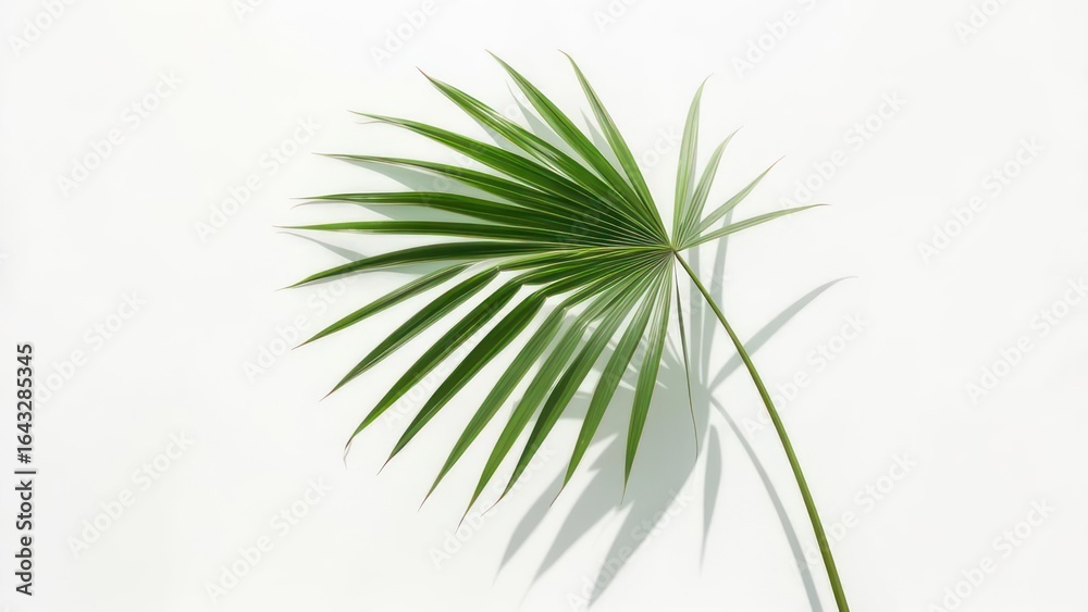 Fototapeta premium Palm leaf on white background