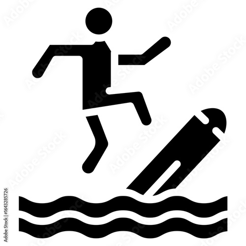 Kick Board icon vector image. Can be used for Beach Resort.