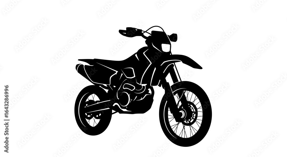 Black Silhouette of a Dirt Bike OffRoad Motorcycle. Black Silhouette of a Dirt Bike OffRoad Motorcycle.