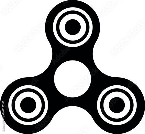 Black fidget spinner toy silhouette