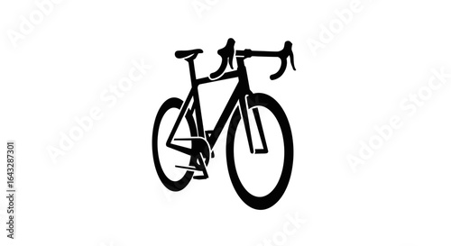Black Silhouette of a Road Racing Bicycle.