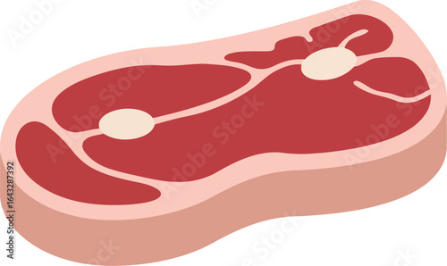 Raw beef steak isolated