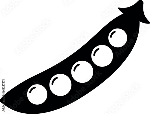 Hand drawn pea pod silhouette