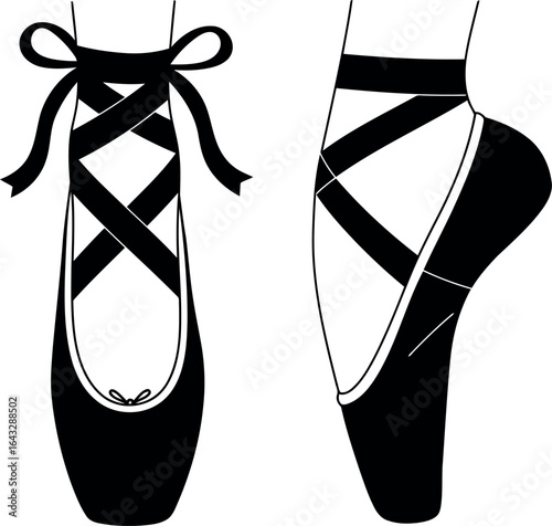 Ballet pointe shoes elegant dance footwear