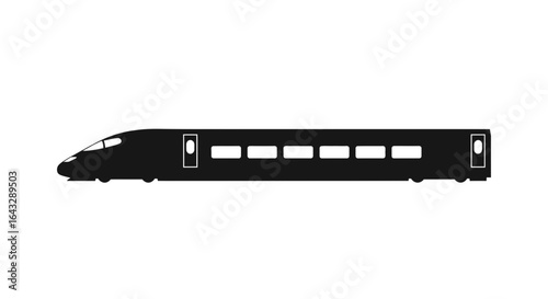 Sleek Black Silhouette of a HighSpeed Train.