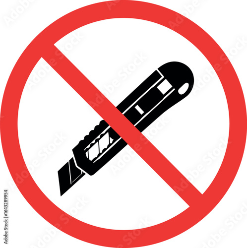 No box cutter sign safety warning