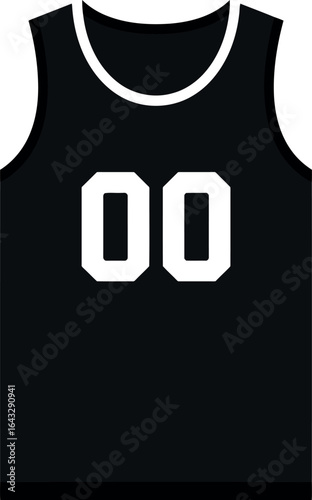 Black basketball jersey with 00 number icon