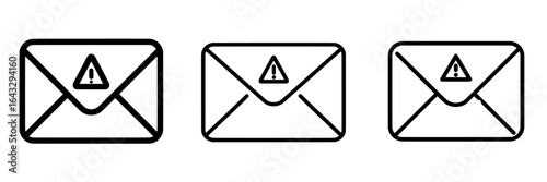 The icon of a virus in an email is a modern and simple design suitable for use in social media, apps, and websites