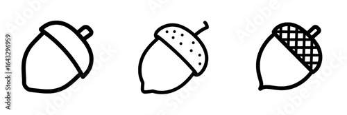 Iconic representation of an acorn or oaknut seed for nature-focused digital platforms