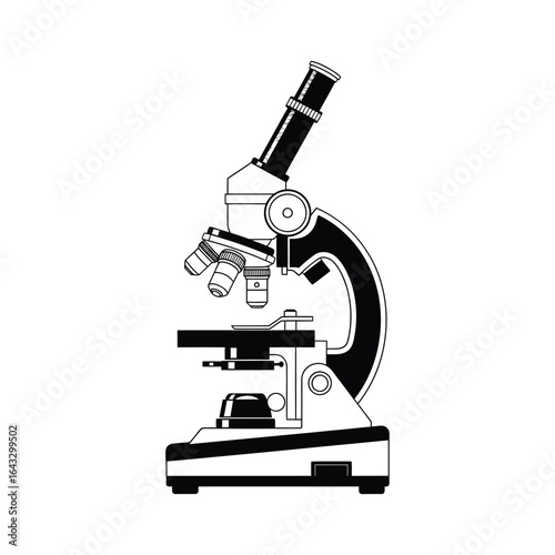 microscope silhouette for laboratory research