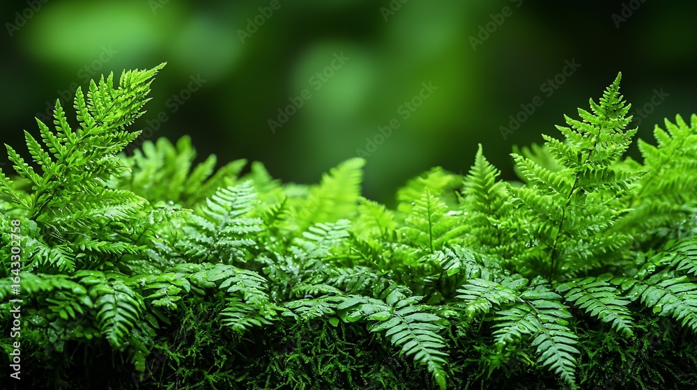 Obraz premium Closeup view of green fern fronds