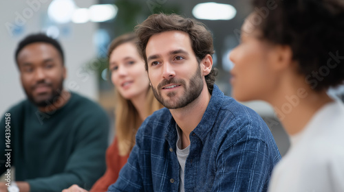 Wallpaper Mural Diverse Team Collaborating in Office Meeting for Startup Ideas Torontodigital.ca