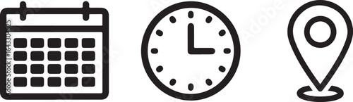 Appointment calendar clock and location pin