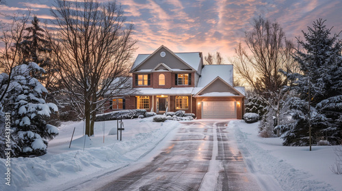 A glowing home in the heart of the snow illustration