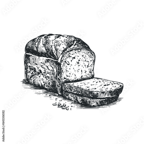 Sketch of a Loaf of Bread with Slices