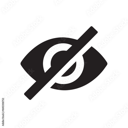 Black silhouette of eye with diagonal line through it, symbolizing privacy or incognito mode
