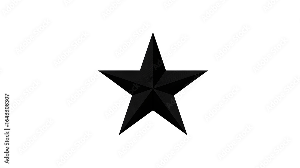 Obraz premium Solid black five-pointed star icon, centered and bold,