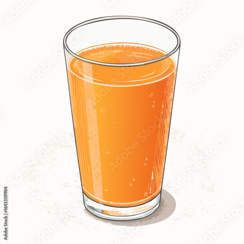 Freshly Squeezed Orange Juice in a Glass Tumbler: Healthy Beverage Illustration