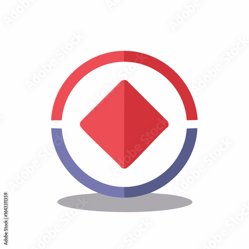 Diamond in Circle Illustration Split Red and Blue Geometric Shape Symbol Graphic Free Download Diamond in Circle Illustration Split Red and Blue Geometric Shape Symbol Graphic - GFXLoad