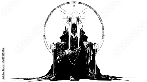 Dark Lord Sitting on Throne with Halo