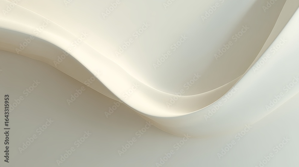 Obraz premium Abstract soft curves in a light cream hue, creating a smooth and serene atmosphere.