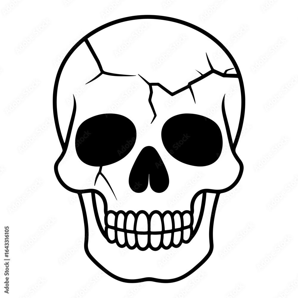 Fototapeta premium Halloween Skull Vector Illustration