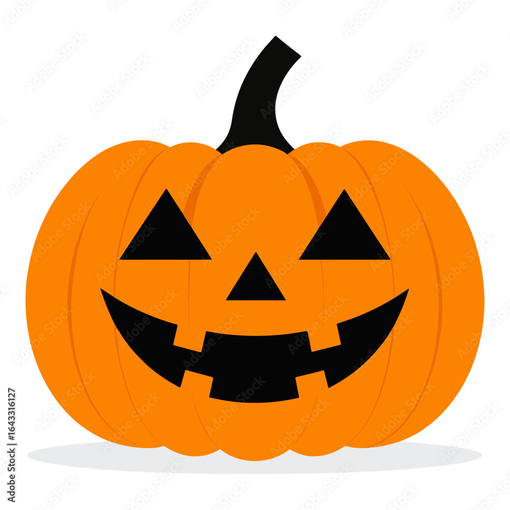 Fototapeta premium Happy Halloween Pumpkin Cute Cartoon Vector Illustration