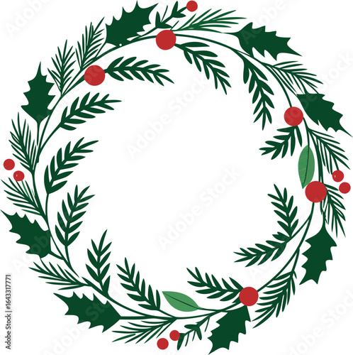 Simple round wreath silhouette with alternating pi symbols