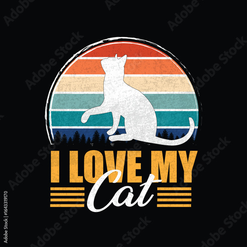 I Love my cat t shirt design