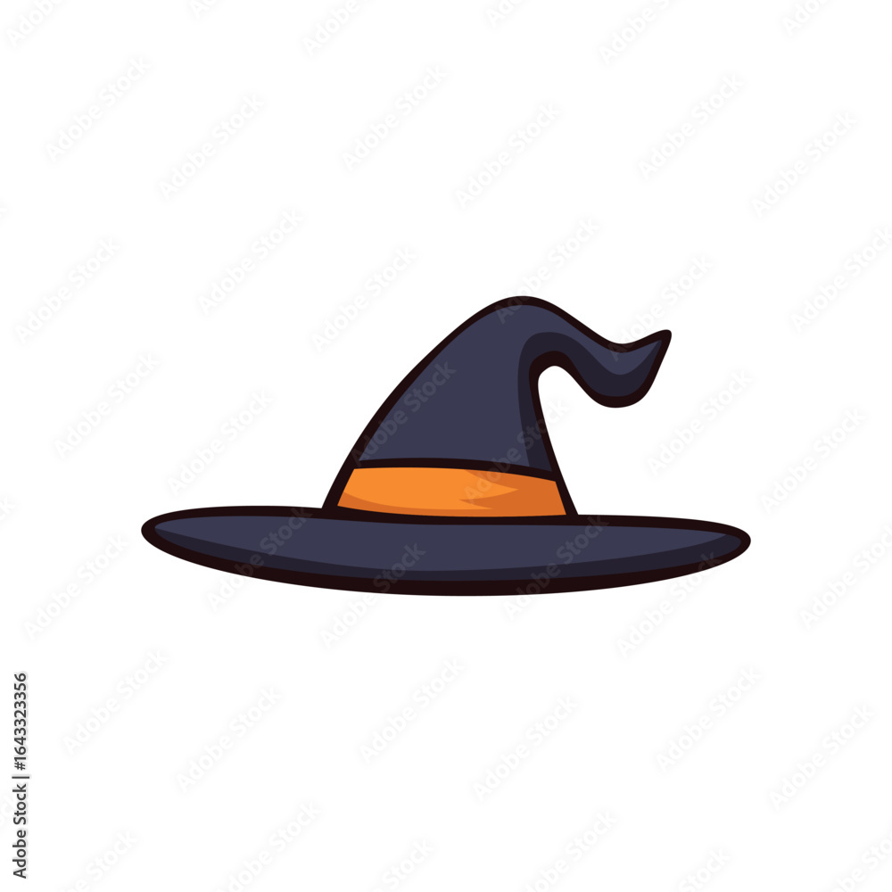 Naklejka premium Witch Hat Icon with Orange Band