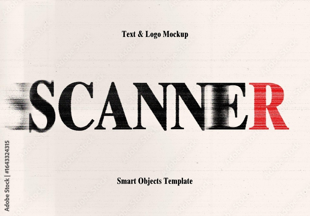 Scanning Text Effect Damaged Scanner Text Effect Mockup Stock Template | Adobe Stock