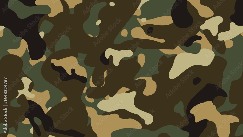 Naklejka premium Green camouflage computer wallpaper patterned background