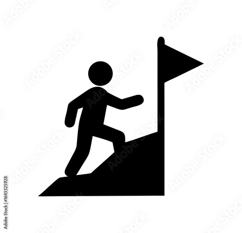 icon of a man climbing a hill towards a flag