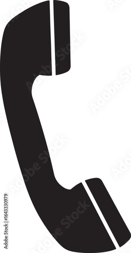 Black silhouette of a vintage telephone handset icon