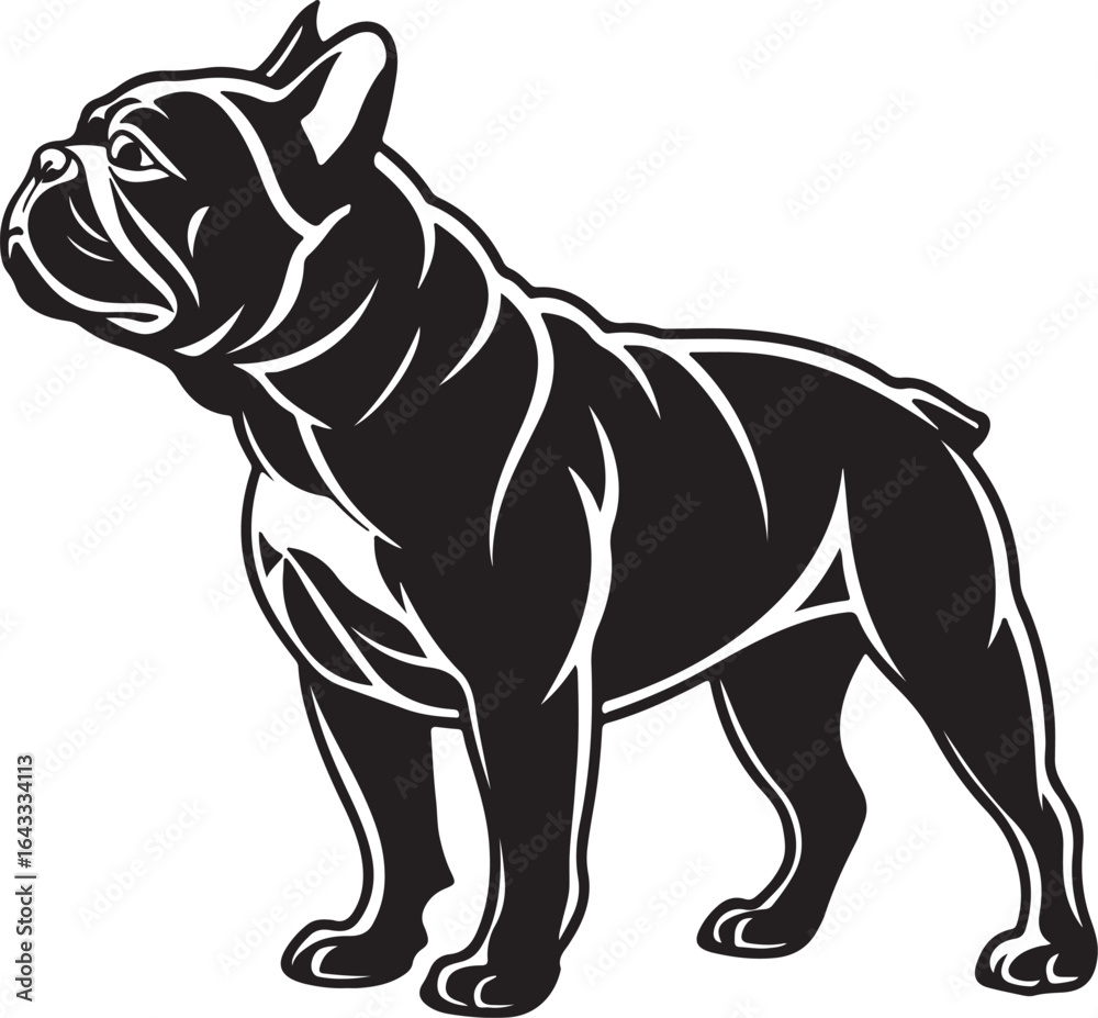 Obraz premium Bull dog vector art silhouette image