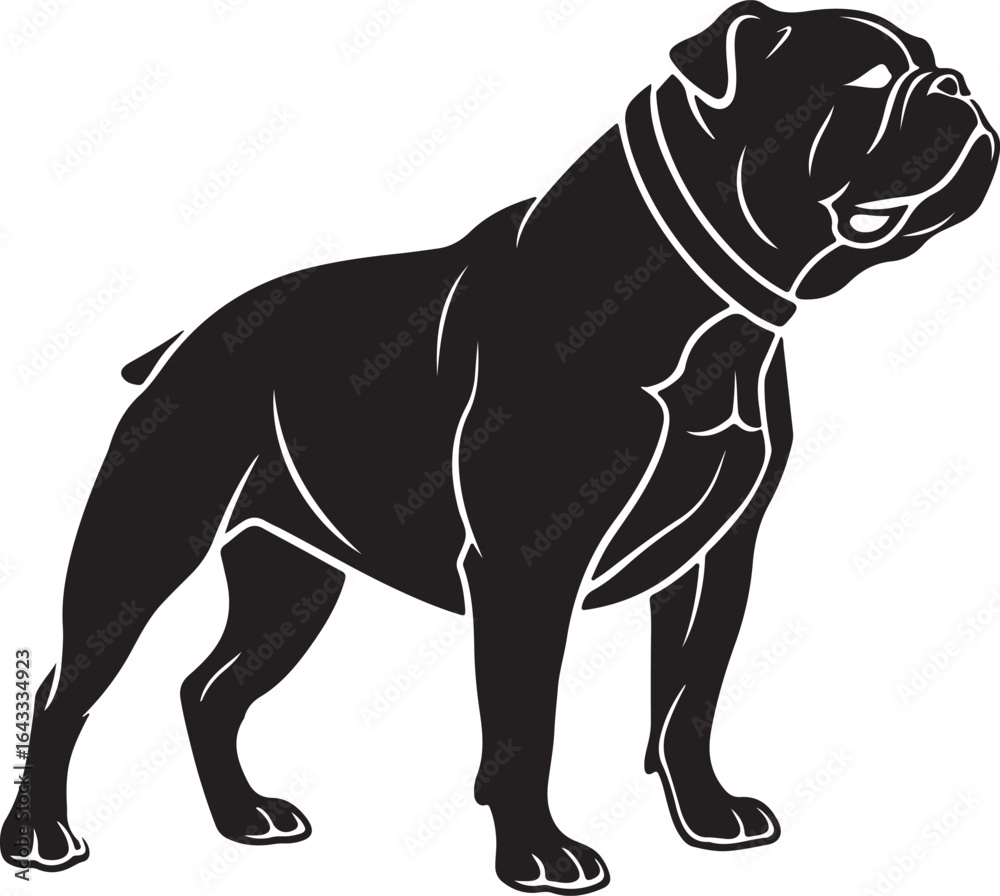 Obraz premium Bull dog vector art silhouette image