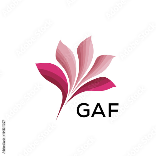 GAF Modern Floral Abstract Logo Design, GAF Later Logo, Creative Botanical Brand Identity
