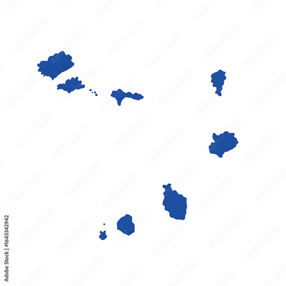 Fototapeta premium Navy blue Cape Verde islands map with simplified layout