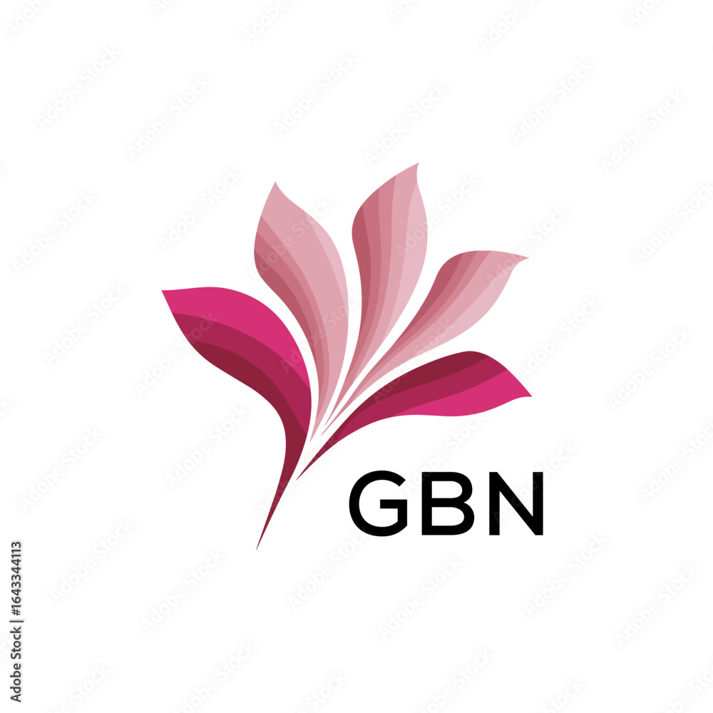 Obraz premium GBN Modern Floral Abstract Logo Design, GBN Later Logo, Creative Botanical Brand Identity 
