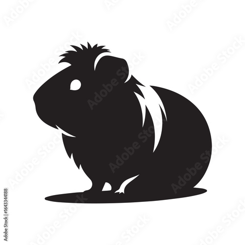 guinea pig vector silhouette clip art logo design illustration. guinea drawing icon set collection.