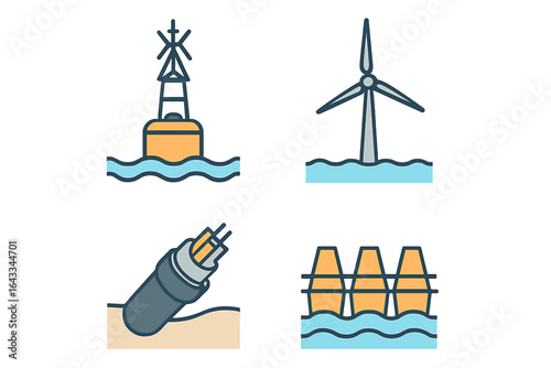 Exploring renewable energy with offshore wind farms and underwater cable systems for sustainable power generation