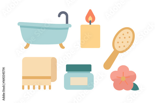 Relaxing bath essentials and accessories for a soothing self-care routine at home